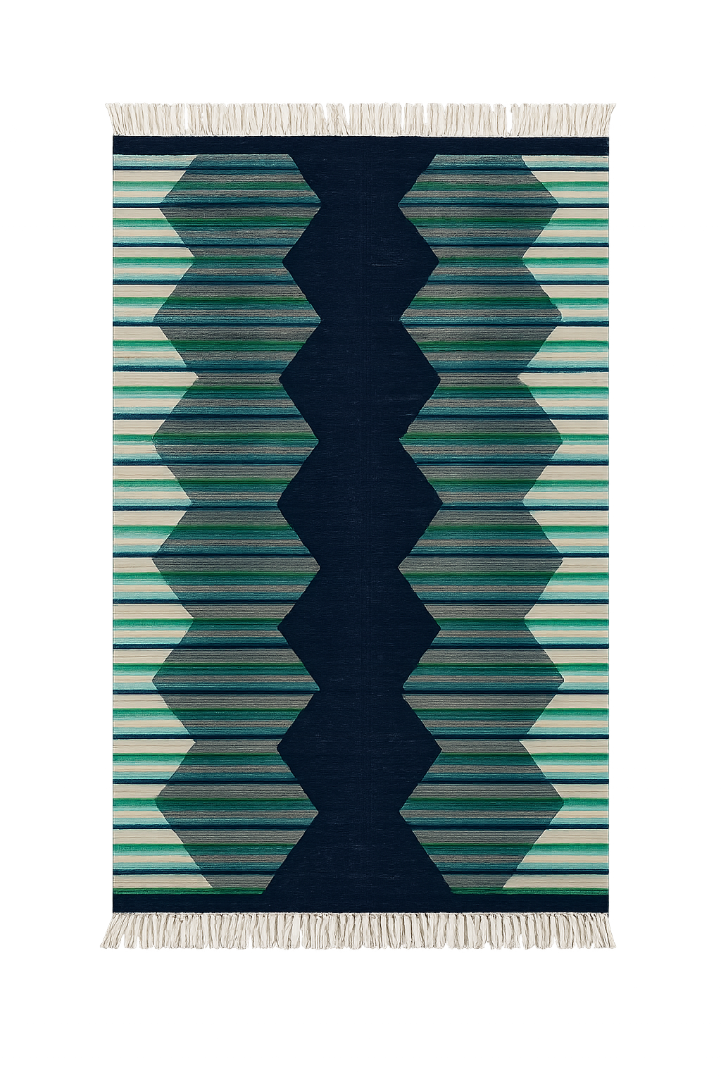 Nile - Indigo waves with aqua greens - 150 x 200 cm