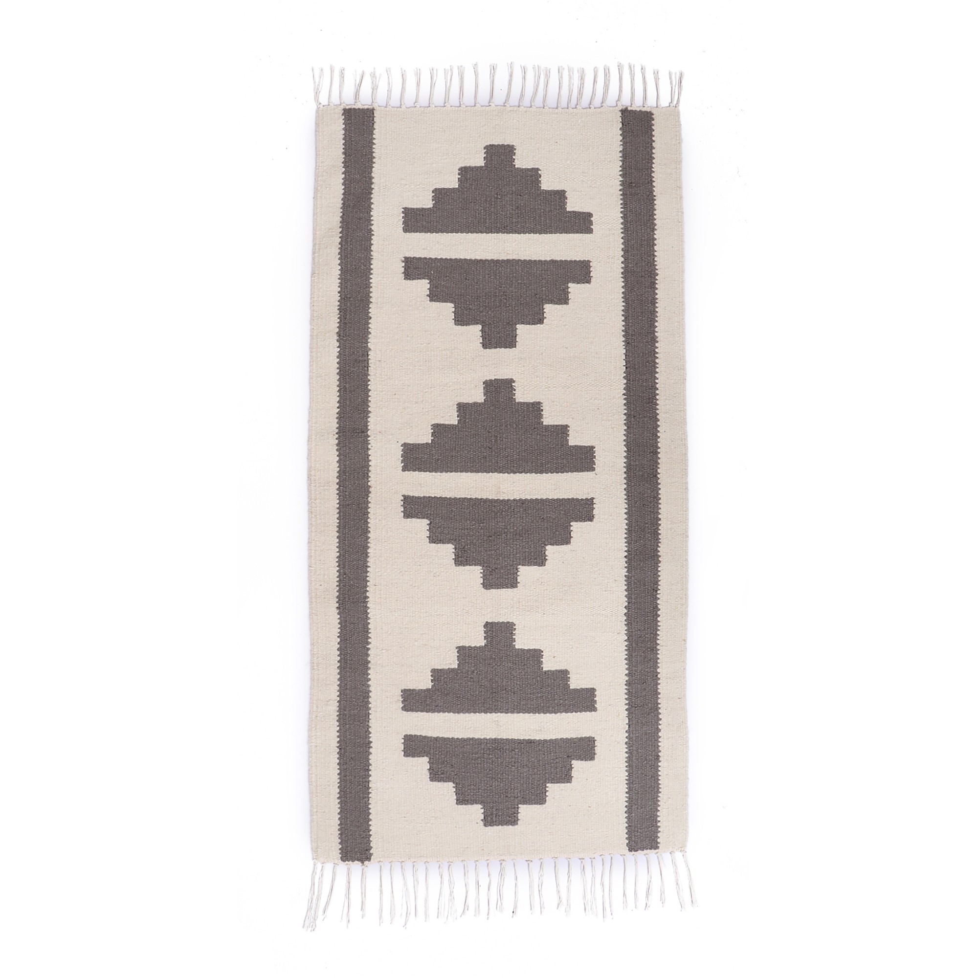 Siwa - Soft grey motifs on ivory - 70 x 140 cm